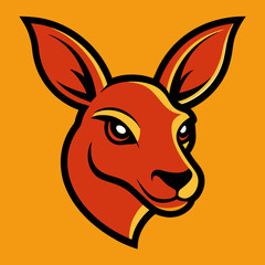 Canvas Print - kangaroo head mascot vector illustration 