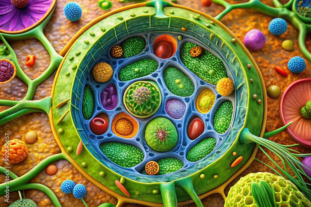 Detailed Plant Cell Coloring Page with Labeled Organelles for ...
