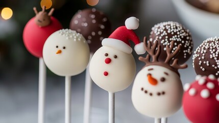 Wall Mural - close-up of creative christmas cake pops