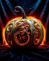 Wall Mural - Halloween Carved Pumpkin jack-o-lantern