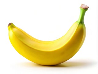 Wall Mural - This ripe banana, isolated on a pristine white background, embodies healthy eating and nutrition, making it ideal for