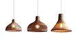 © Intach - Boho pendant lamps with rattan and wood materials, stylish and rustic, isolated on a transparent background.