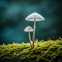 two Mushrooms in the forest