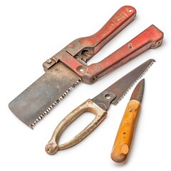 Wall Mural - Basic hand tools, Backsaw, isolated on white background  