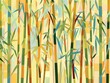 © Muhawaii - Abstract illustration of a bamboo forest with colorful and vibrant colors.