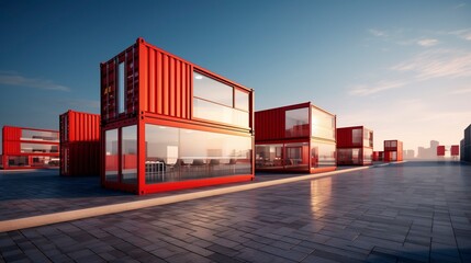 Wall Mural - A photo of Minimal Container Units