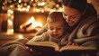 © HORA STUDIO - Mother and little boy reading book together