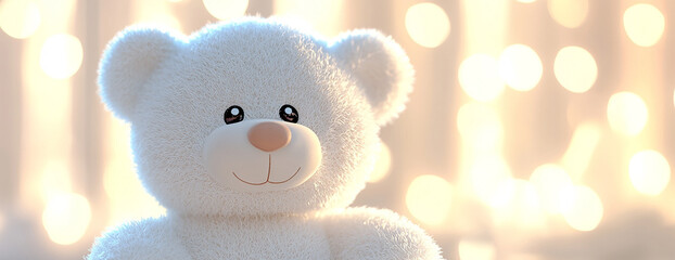 white teddy bear, AI generated