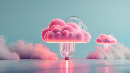 Wall Mural - Transform your photography with surreal compositions of cloud security protocols visualized as magical, protective orbs.