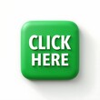 © Jittiwan - 'Click Here' text on 3d green square button isolated on white background