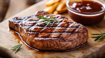 Wall Mural - grilled steak with rosemary