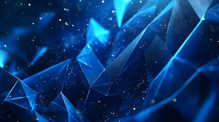 Abstract futuristic - technology with polygonal shapes on dark blue background. Design digital technology concept. 3d illustration. 