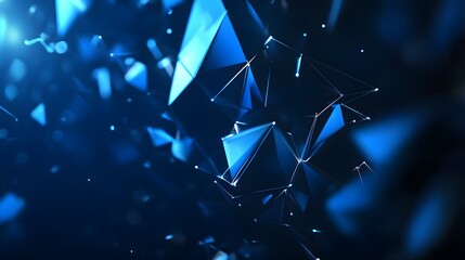 Abstract futuristic - technology with polygonal shapes on dark blue background. Design digital technology concept. 3d illustration. 