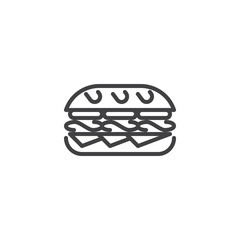 Sub Sandwich line icon