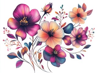 Poster - Whimsical floral design