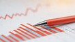 © areef - Red Pen on Bar Graph Chart with Red Line Data Analysis