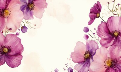 Poster - Whimsical floral backdrop featuring space for text