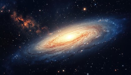 Wall Mural - illuminated galaxy set against a dark expanse filled with stars