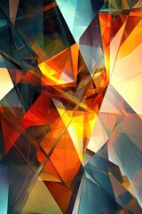 Wall Mural - Abstract artistic background featuring polygonal shapes and vibrant color transitions