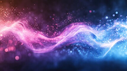Poster - shimmering wave with a magical light effect creating an abstract background