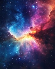 Wall Mural - vivid deep space nebula featuring a multicolored starfield infinite cosmic backdrop showcasing star 