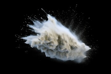 Elegant abstract powder texture against a deep black background for artistic visuals