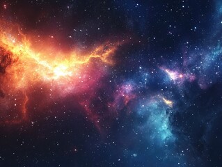 Wall Mural - fantasy cosmic sky featuring stunning stars and galaxies presented in a 3d illustration