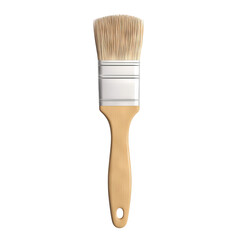 Paint brush with wooden handle, white isolated background, Transparent Background