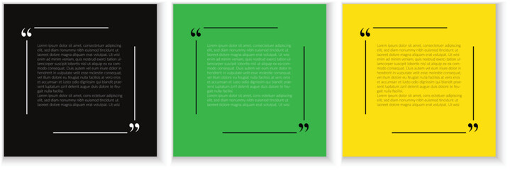 Wall Mural - set of social media quote frame template design.