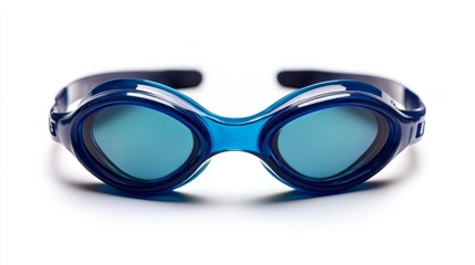 Blue swimming goggles isolated on white background