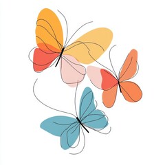 Colorful butterflies in vibrant hues, perfect for adding a touch of nature to any creative project or design.