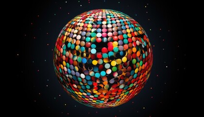 Dots colorful globe, abstract graphics. Image with clipping path