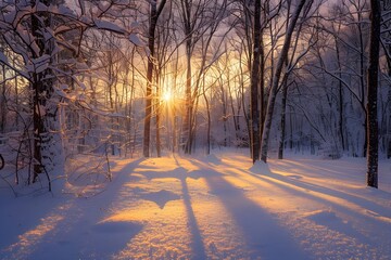 winter landscape with snow covered trees
