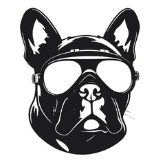 Illustration vector graphic of  French bulldog aviator pilot