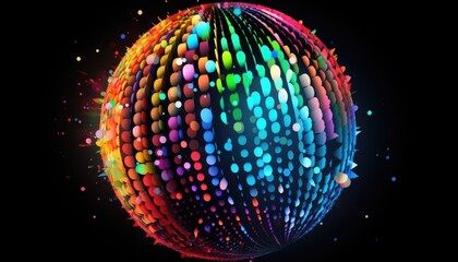 Dots colorful globe, abstract graphics. Image with clipping path