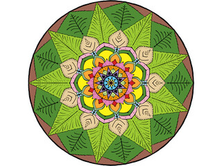 christmas fabric patterns, multicolor mandala designs, mandala-inspired clothing, green brown yellow