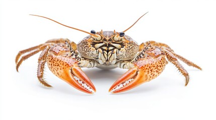 Large marine crustacean commonly used in cooking, isolated on a white background. 