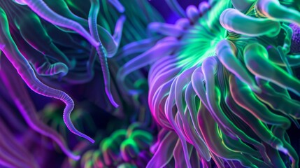 Canvas Print - Colorful anemones underwater
