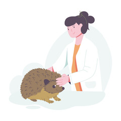 Wall Mural - Veterinarian illustration in flat style 