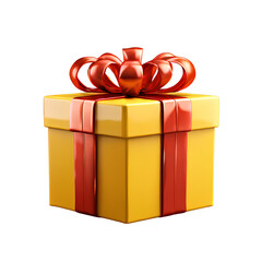 gift box 3d render icon isolated on transparent background