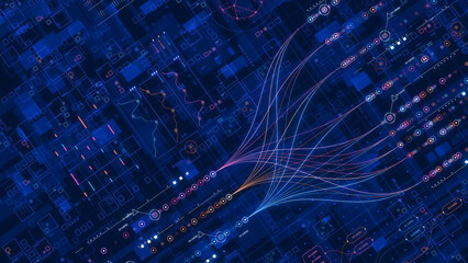 Wall Mural - big data technology data science analysing artificial intelligence generative ai deep learning machi