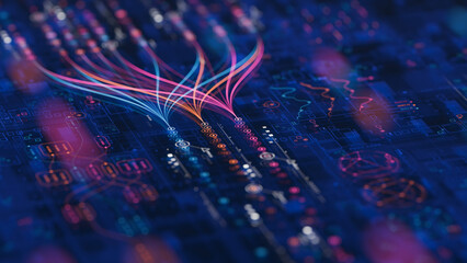 Wall Mural - big data technology data science analysing artificial intelligence generative ai deep learning machi