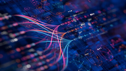 Wall Mural - big data technology data science analysing artificial intelligence generative ai deep learning machi