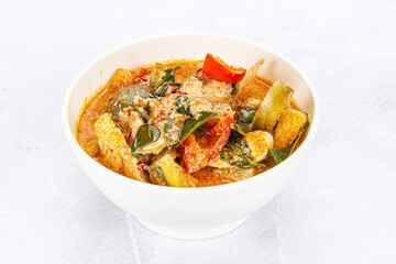 Wall Mural - Thai red spicy curry with chicken