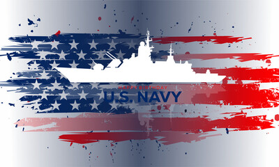 Wall Mural - Happy birthday US Navy October 13 , Vector Illustration