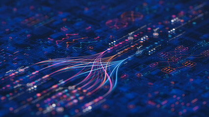 Wall Mural - big data technology data science analysing artificial intelligence generative ai deep learning machi