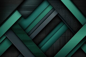 Wall Mural - Abstract Geometric Pattern with Green and Black Panels