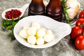 Canvas Print - Small mozzarella mini cheese balls