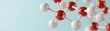 © Chanoknan - a molecular structure with red and white spheres representing atoms on a soft blue background.