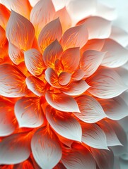 Wall Mural - Abstract Flower with White Petals and Orange-Yellow Undertones